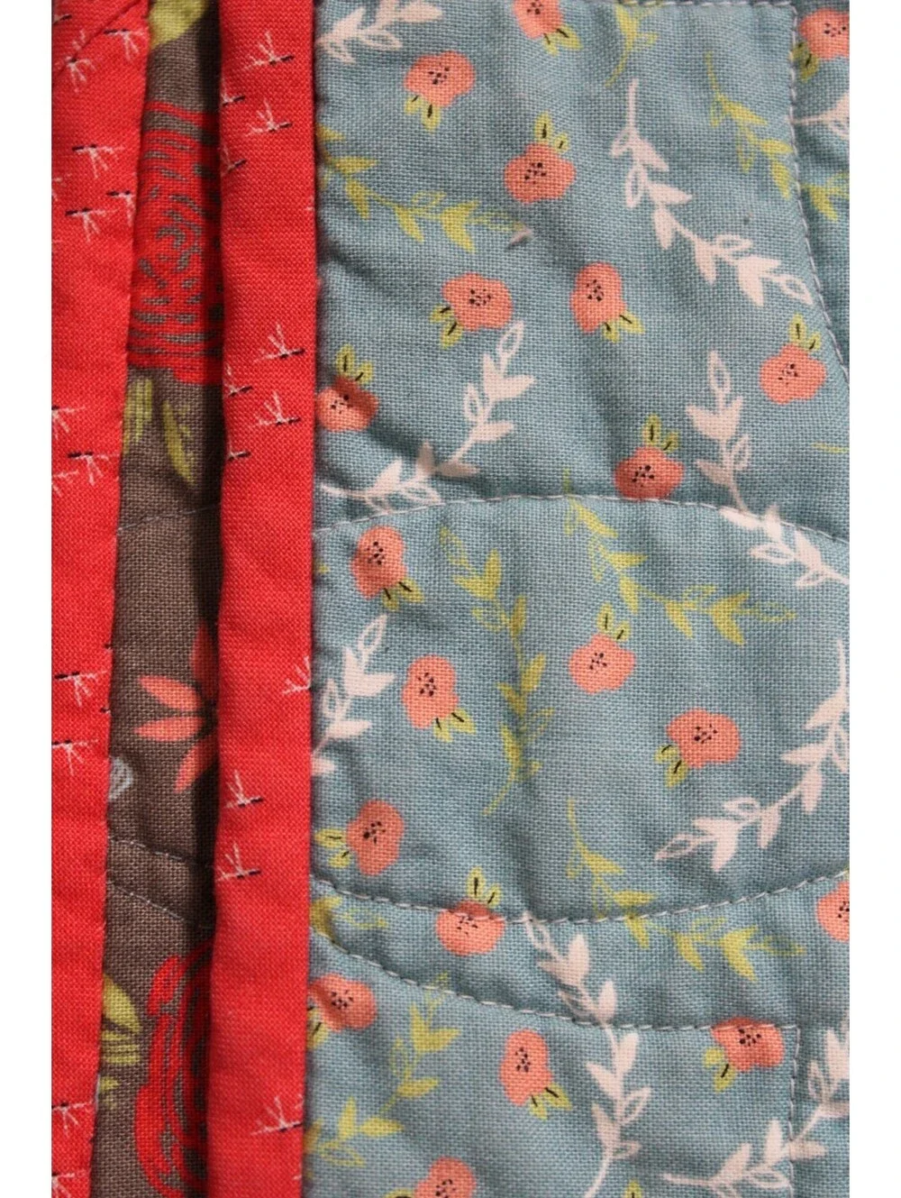 Vtg Handmade Pieced Quilt Classic Mini Churn Dash Fall Theme Queen 68x78